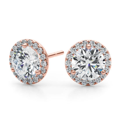 Lab Grown Diamond Halo Stud Earrings