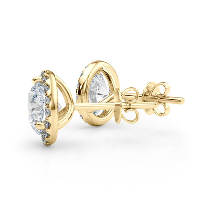 Lab Grown Diamond Halo Stud Earrings