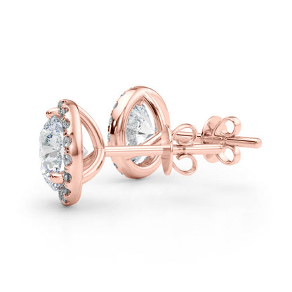 Lab Grown Diamond Halo Stud Earrings