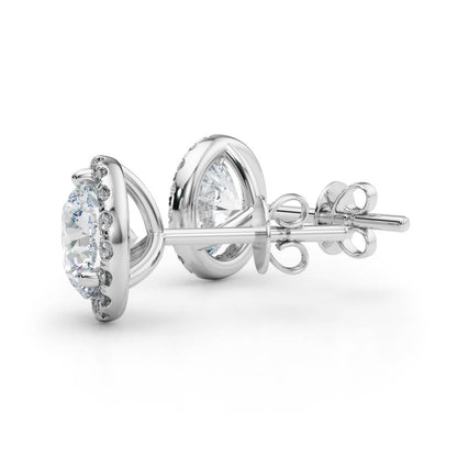 Lab Grown Diamond Halo Stud Earrings