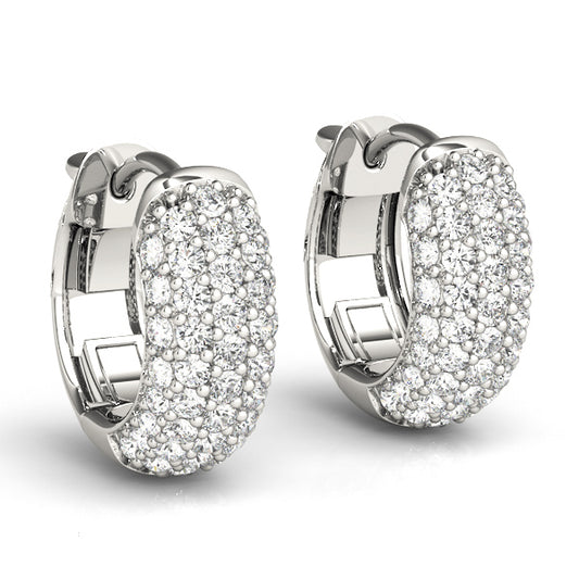 Diamond Encrusted Small Hoop Earrings