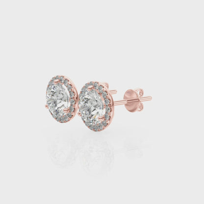 Lab Grown Diamond Halo Stud Earrings