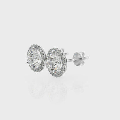 Lab Grown Diamond Halo Stud Earrings